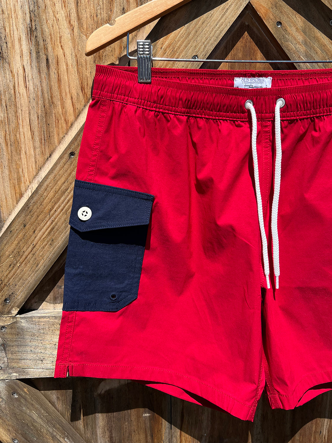 OLD SOLDIER x J. CREW - Deck Crew Boat Shorts - Lifeguard Red