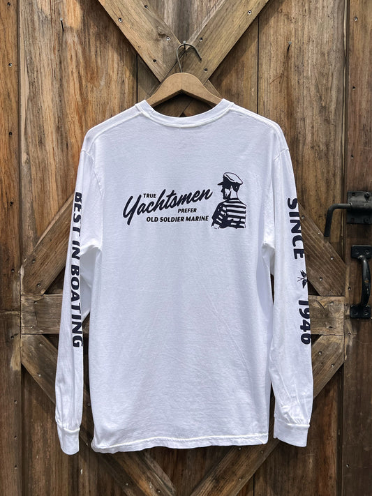 True Yachtsmen Long Sleeve Pocket Tee - White