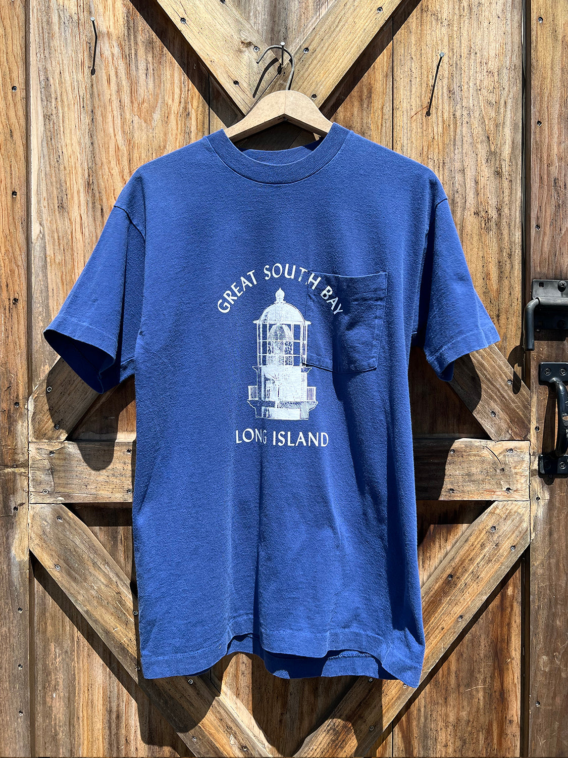 Light Keeper's Tee - Upcycled - Blue Pocket - Large