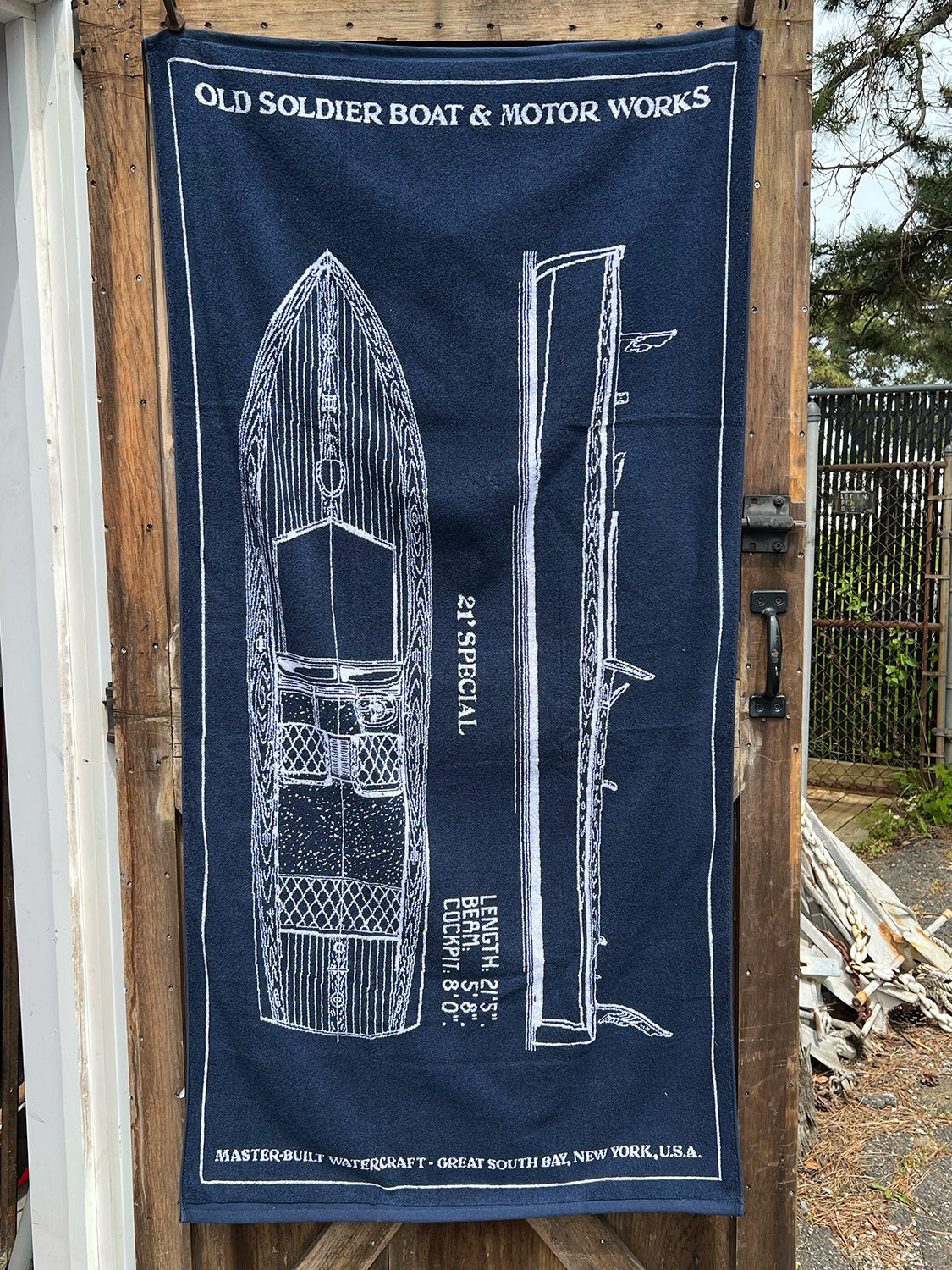 Blueprint Beach Towel - Navy