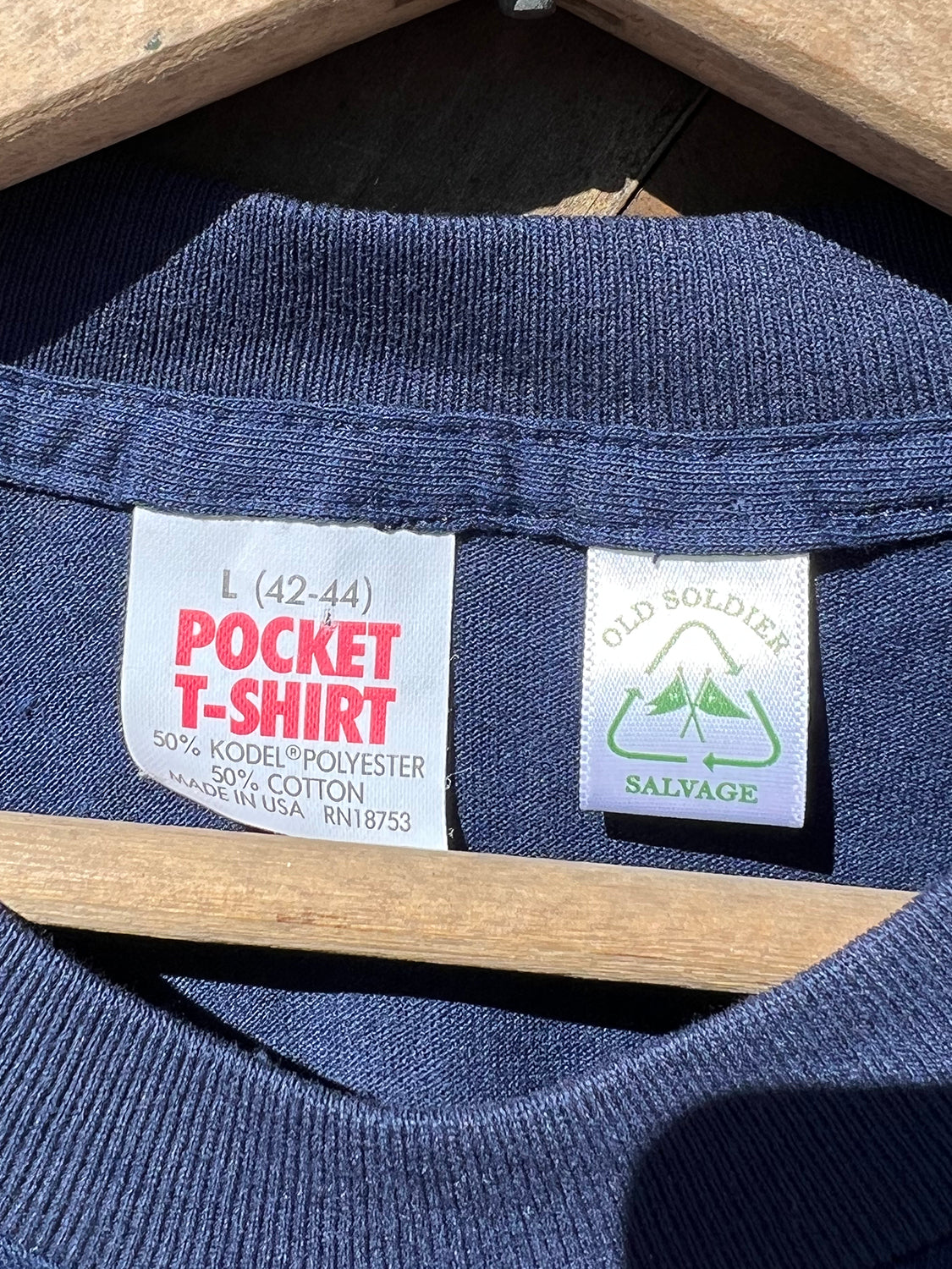 Light Keeper's Tee - Upcycled - Navy Pocket 1 - Large