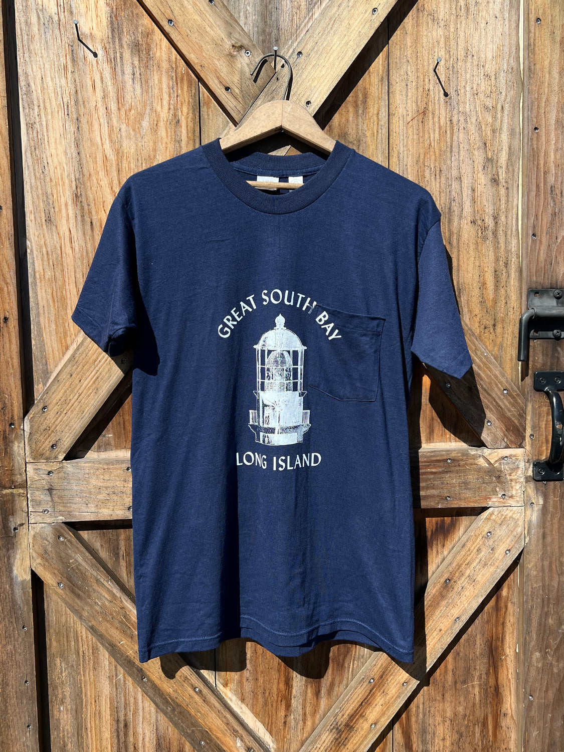 Light Keeper's Tee - Upcycled - Navy Pocket 1 - Large