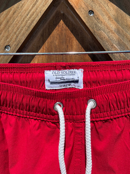 OLD SOLDIER x J. CREW - Deck Crew Boat Shorts - Lifeguard Red