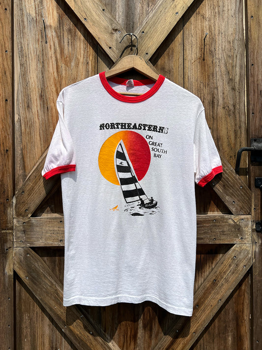 Northeasterns Great South Bay Regatta Ringer Tee - 1970s