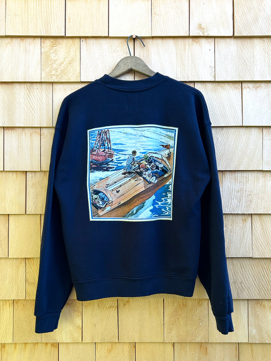 MotorBoating Crewneck - Navy