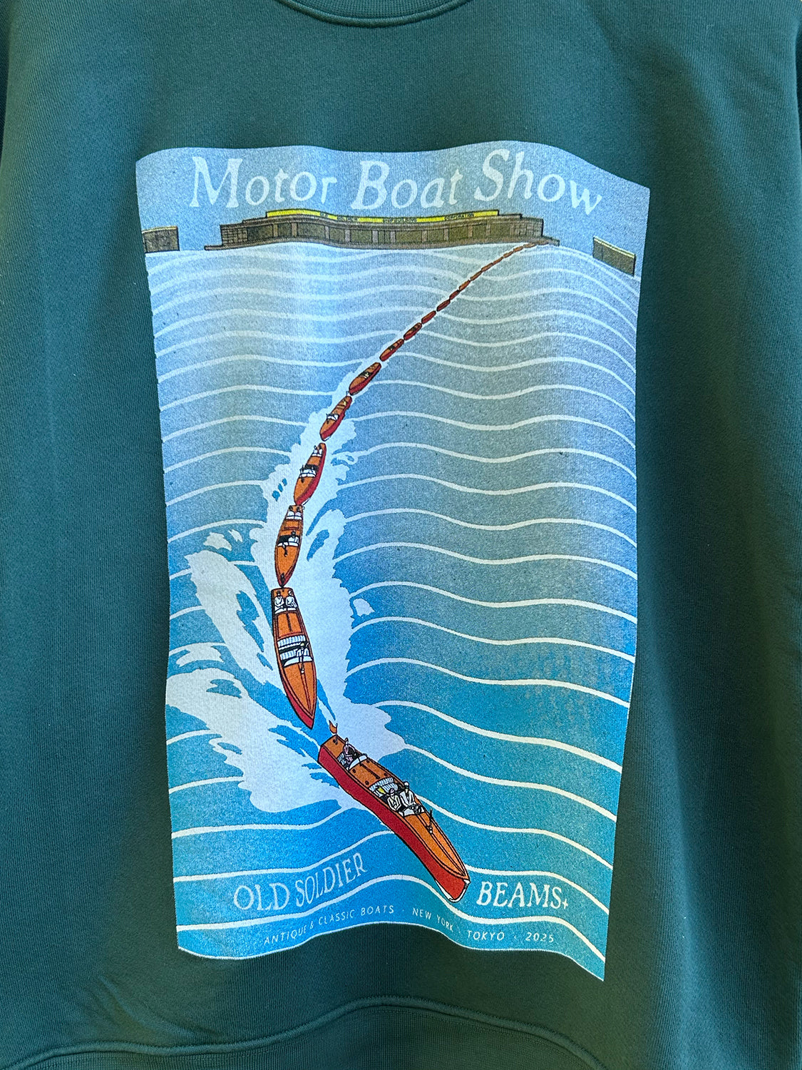 Motor Boat Show Crewneck - Pine