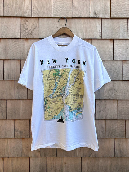 New York Harbor Map Tee - 1993