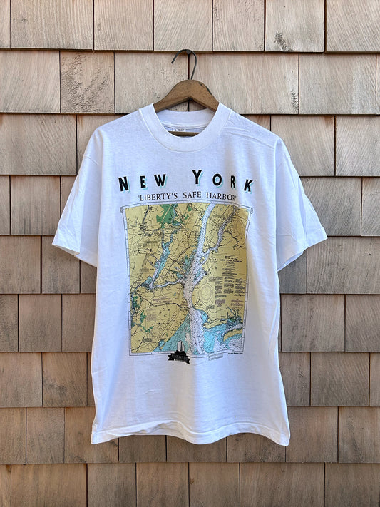 New York Harbor Map Tee - 1993