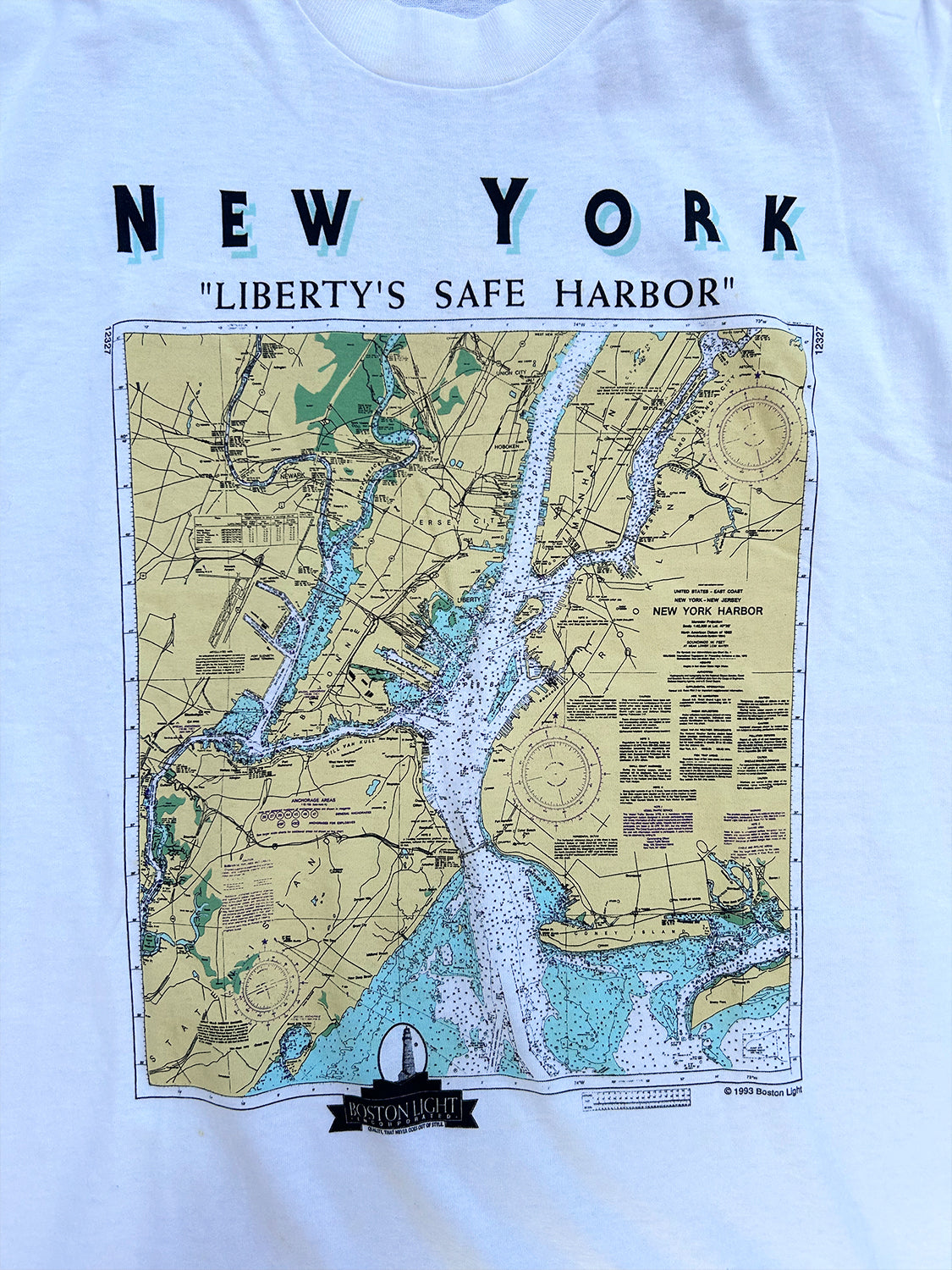 New York Harbor Map Tee - 1993