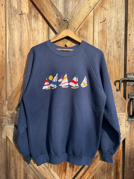 Sailboats Crewneck - 1990s