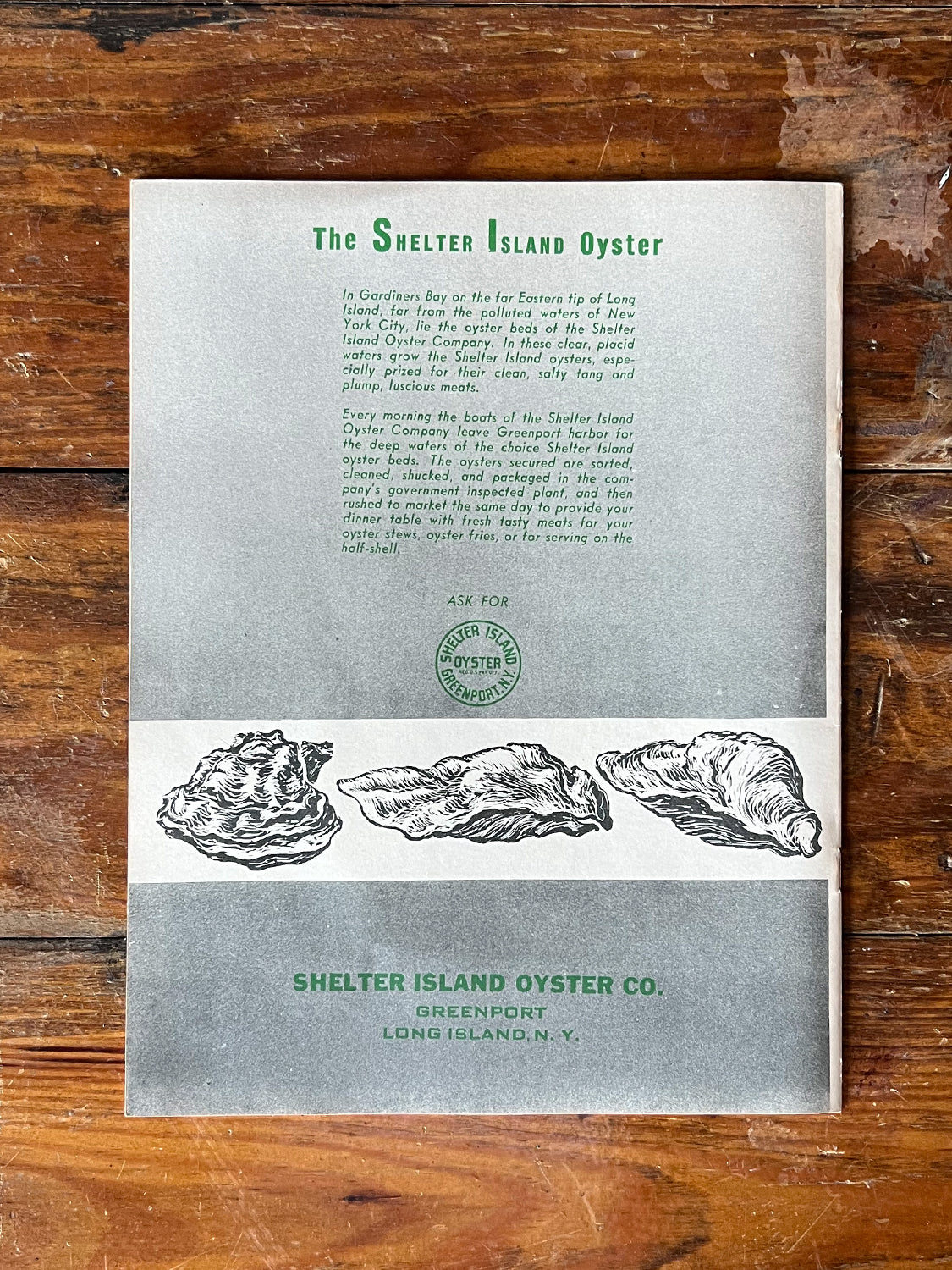 Shelter Island Oysters Booklet